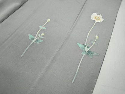 平和屋着物●訪問着 友禅 作家物 草花文 正絹 逸品 CABC2264ut