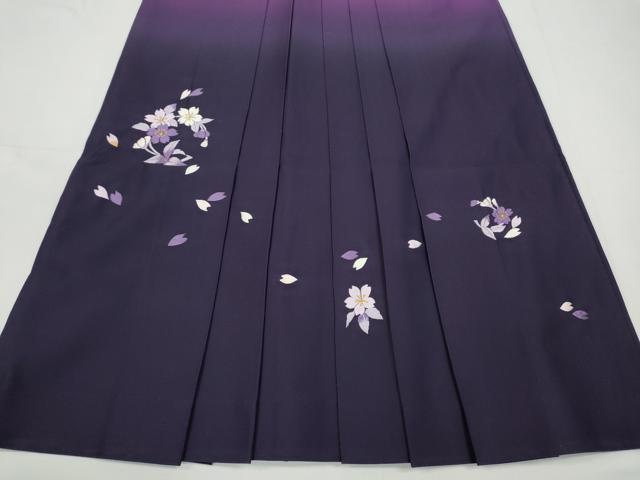 平和屋着物●女性 行灯袴 総刺繍 舞桜 暈し染め 金糸 洗える着物 CABC2266ut