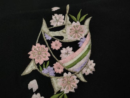 平和屋着物●女性 行灯袴 総刺繍 糸巻き花文 金糸 洗える着物 CABC2267ut