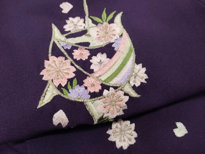 平和屋着物●女性 行灯袴 総刺繍 糸巻き花文 金糸 洗える着物 CABC2269ut
