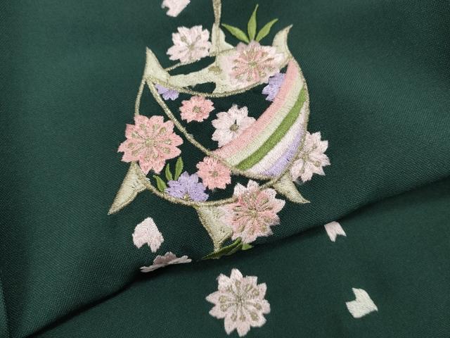 平和屋着物●女性 行灯袴 総刺繍 糸巻き花文 金糸 洗える着物 CABC2270ut