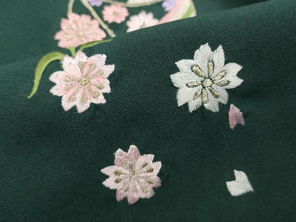 平和屋着物●女性 行灯袴 総刺繍 糸巻き花文 金糸 洗える着物 CABC2270ut