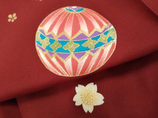 平和屋着物●女性 行灯袴 花鞠文 暈し染め 金彩 洗える着物 CABC2278ut