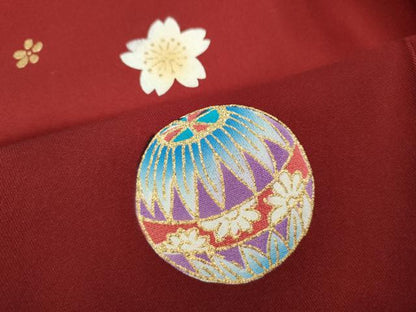 平和屋着物●女性 行灯袴 花鞠文 暈し染め 金彩 洗える着物 CABC2278ut
