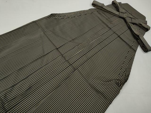平和屋着物●男性 馬乗り袴 縞 正絹 逸品 CABC2283ut