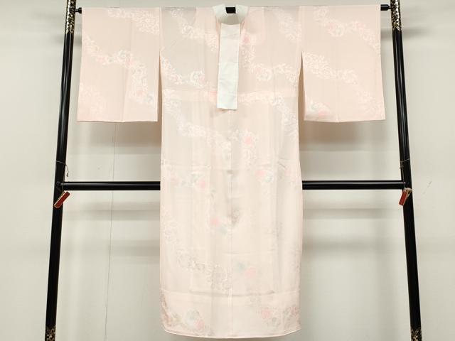平和屋着物●長襦袢 無双仕立て 枝花地紋 暈し染め 正絹 逸品 CABC2285ut
