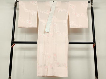 平和屋着物●長襦袢 無双仕立て 枝花地紋 暈し染め 正絹 逸品 CABC2285ut