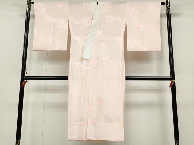 平和屋着物●長襦袢 無双仕立て 枝花地紋 暈し染め 正絹 逸品 CABC2285ut