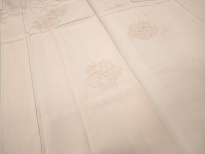 平和屋着物●中国三大刺繍 スワトウ刺繍 長襦袢 袷 捻梅吉祥花文 虹色 金糸 半衿刺繍 正絹 逸品 CABC2287ut