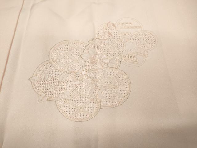 平和屋着物●中国三大刺繍 スワトウ刺繍 長襦袢 袷 捻梅吉祥花文 虹色 金糸 半衿刺繍 正絹 逸品 CABC2287ut