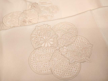 平和屋着物●中国三大刺繍 スワトウ刺繍 長襦袢 袷 捻梅吉祥花文 虹色 金糸 半衿刺繍 正絹 逸品 CABC2287ut