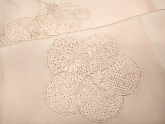 平和屋着物●中国三大刺繍 スワトウ刺繍 長襦袢 袷 捻梅吉祥花文 虹色 金糸 半衿刺繍 正絹 逸品 CABC2287ut