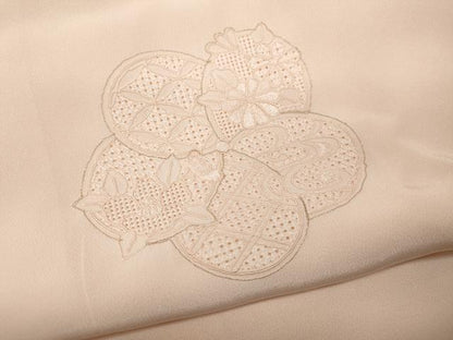 平和屋着物●中国三大刺繍 スワトウ刺繍 長襦袢 袷 捻梅吉祥花文 虹色 金糸 半衿刺繍 正絹 逸品 CABC2287ut