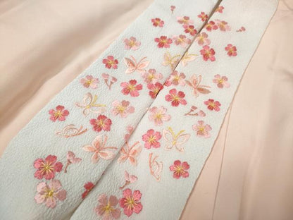 平和屋着物●中国三大刺繍 スワトウ刺繍 長襦袢 袷 捻梅吉祥花文 虹色 金糸 半衿刺繍 正絹 逸品 CABC2287ut