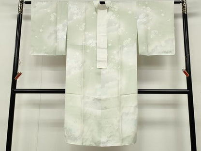 平和屋着物●長襦袢 袷 流水草花地紋 暈し染め 正絹 逸品 CABC2288ut