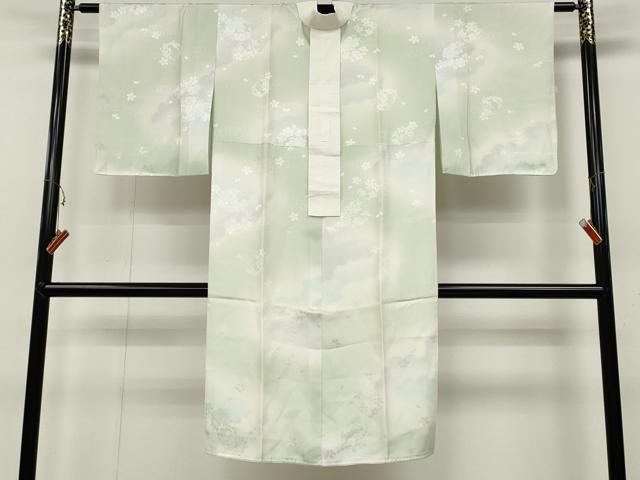 平和屋着物●長襦袢 袷 流水草花地紋 暈し染め 正絹 逸品 CABC2288ut