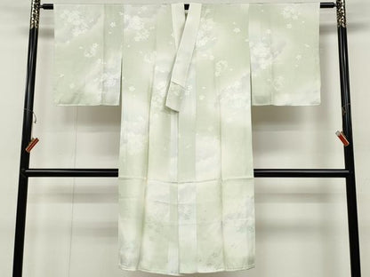 平和屋着物●長襦袢 袷 流水草花地紋 暈し染め 正絹 逸品 CABC2288ut