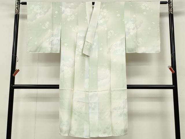 平和屋着物●長襦袢 袷 流水草花地紋 暈し染め 正絹 逸品 CABC2288ut