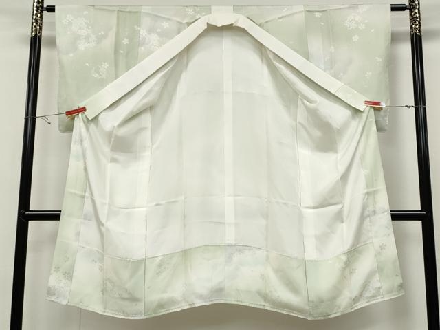 平和屋着物●長襦袢 袷 流水草花地紋 暈し染め 正絹 逸品 CABC2288ut