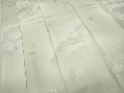 平和屋着物●長襦袢 袷 流水草花地紋 暈し染め 正絹 逸品 CABC2288ut