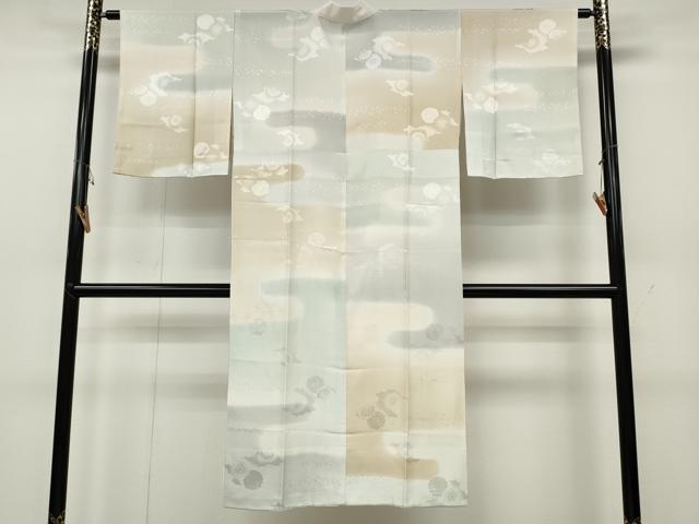 平和屋着物●長襦袢 無双仕立て エ霞文 雲取り花地紋 暈し染め 正絹 逸品 CABC2289ut