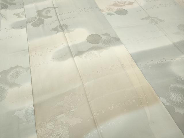 平和屋着物●長襦袢 無双仕立て エ霞文 雲取り花地紋 暈し染め 正絹 逸品 CABC2289ut