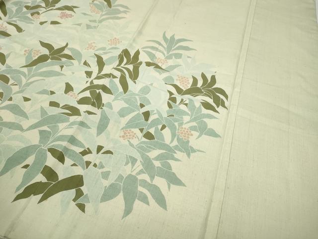 平和屋着物●訪問着 紬地 刺繍 南天文 正絹 逸品 CABC2293ut