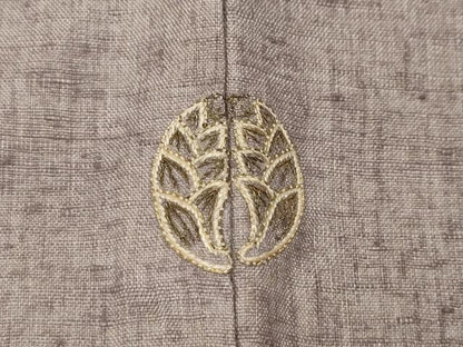 平和屋着物●訪問着 紬地 刺繍 草花丸文 正絹 逸品 CABC2294ut