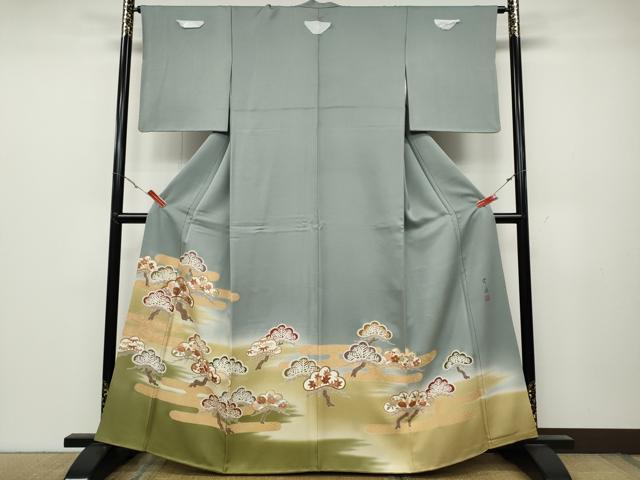 平和屋着物●豪華色留袖 作家物 刺繍 松花文 暈し染め 金彩 正絹 逸品 CABC2295ut