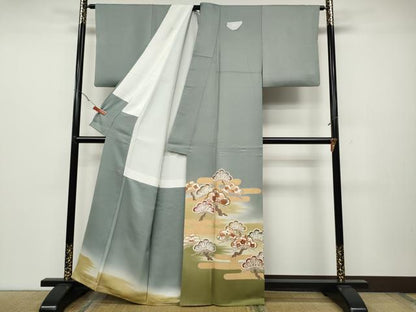 平和屋着物●豪華色留袖 作家物 刺繍 松花文 暈し染め 金彩 正絹 逸品 CABC2295ut