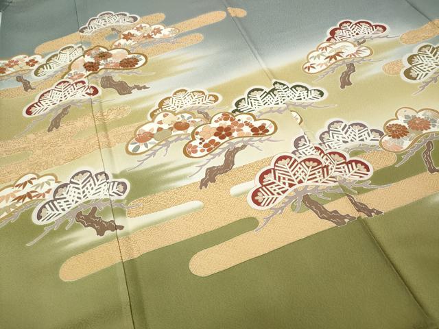 平和屋着物●豪華色留袖 作家物 刺繍 松花文 暈し染め 金彩 正絹 逸品 CABC2295ut