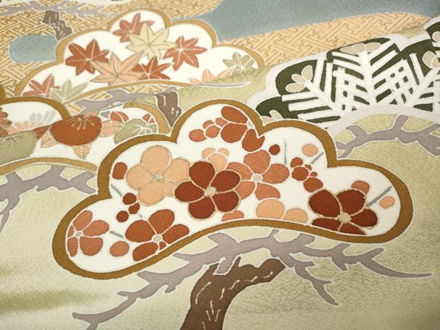 平和屋着物●豪華色留袖 作家物 刺繍 松花文 暈し染め 金彩 正絹 逸品 CABC2295ut
