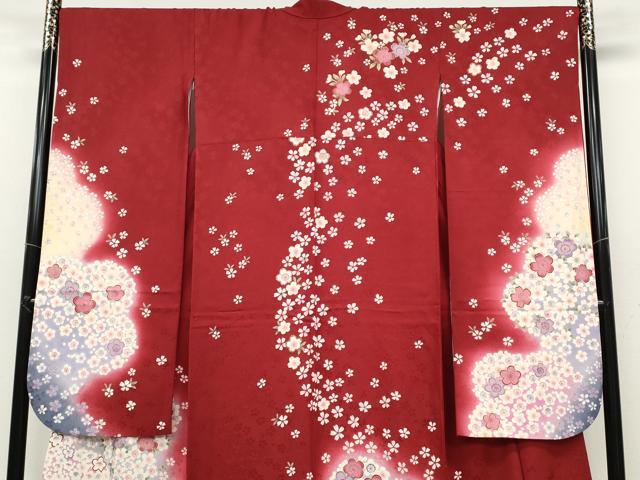 平和屋着物●豪華振袖 舞花尽くし 暈し染め 金彩 正絹 逸品 CABC2297ut