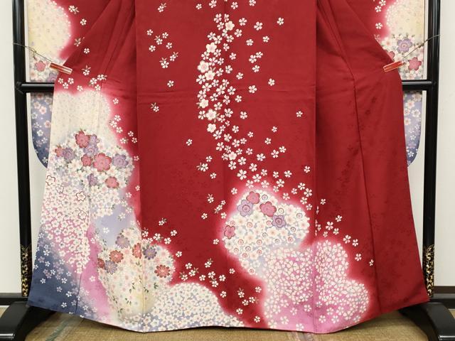 平和屋着物●豪華振袖 舞花尽くし 暈し染め 金彩 正絹 逸品 CABC2297ut