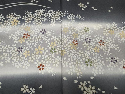 平和屋着物●訪問着 舞桜文 暈し染め 金彩 正絹 逸品 CABC2299ut
