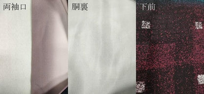 平和屋着物●男性　小紋　格子柄　正絹　逸品　CABC2301ut