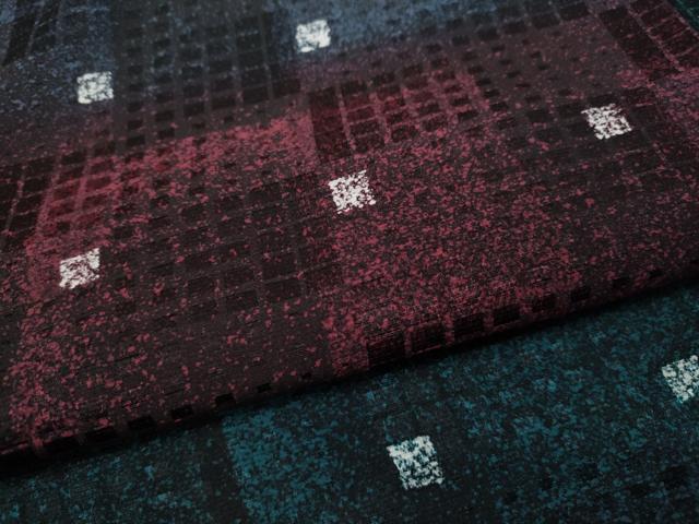 平和屋着物●男性　小紋　格子柄　正絹　逸品　CABC2301ut