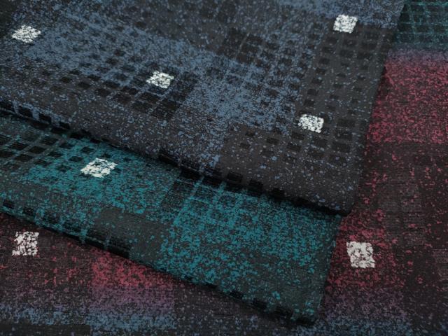 平和屋着物●男性　小紋　格子柄　正絹　逸品　CABC2301ut