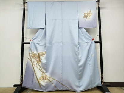 平和屋着物●金彩友禅 卓越技能者・名工・和田光正 訪問着 扇面花文 暈し染め 金銀彩 正絹 逸品 CABC2304ut