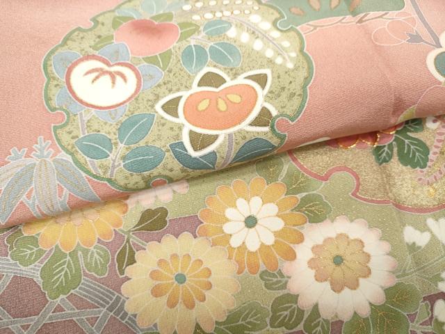平和屋着物●訪問着 作家物 駒刺繍 道長雪輪草花文 暈し染め 金彩 正絹 逸品 CABC2307ut