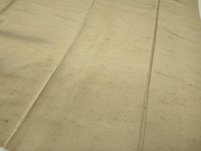 平和屋着物●訪問着 ぜんまい紬 手描き 草花文 正絹 逸品 CABC2308ut