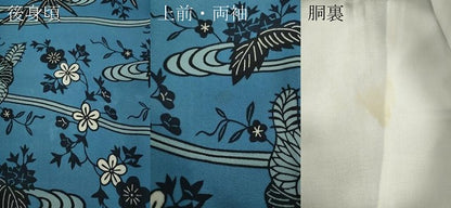 平和屋着物●上質な小紋 紅型 流水草花文 正絹 逸品 CABC2310ut