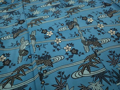 平和屋着物●上質な小紋 紅型 流水草花文 正絹 逸品 CABC2310ut