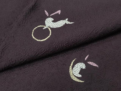 平和屋着物●上質な小紋 総刺繍 うさぎ 兎 やまと誂製 正絹 逸品 未使用 CABC2313ut