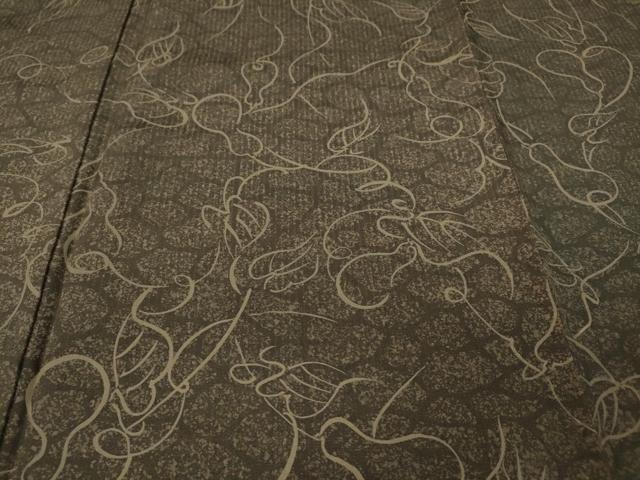 平和屋着物●訪問着 紬地 瓢箪蔦の葉文 正絹 逸品 未使用 CABC2314ut