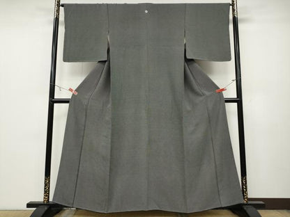 平和屋着物●伝統工芸士 砂川健一 江戸小紋 角通し 黒地 正絹 逸品 CABC2315ut