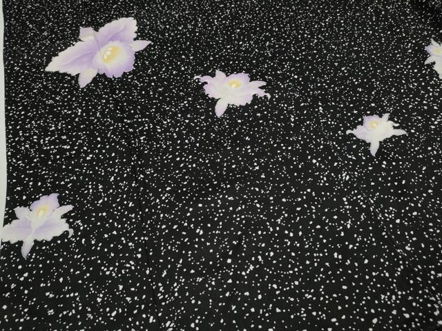 平和屋着物●訪問着 舞花文 黒地 銀座せきね 正絹 逸品 CABC2317ut