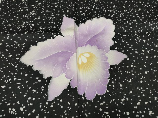 平和屋着物●訪問着 舞花文 黒地 銀座せきね 正絹 逸品 CABC2317ut