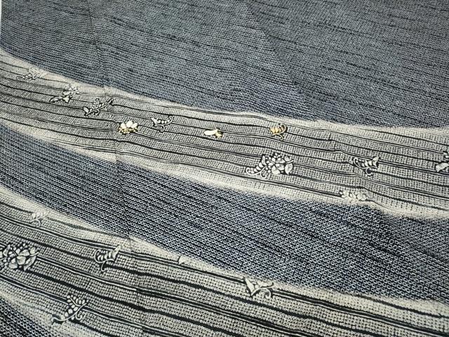 平和屋着物●訪問着 総絞り 刺繍 舞花文 金糸 正絹 逸品 CABC2318ut
