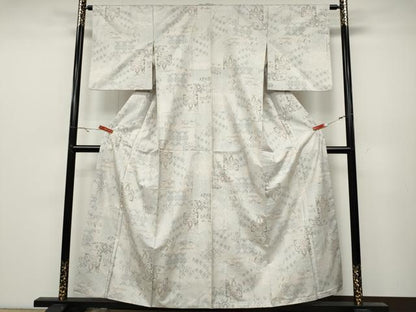 平和屋着物●本場大島紬 白大島 9マルキ 色紙重ね吉祥花文 正絹 逸品 CABC2320ut